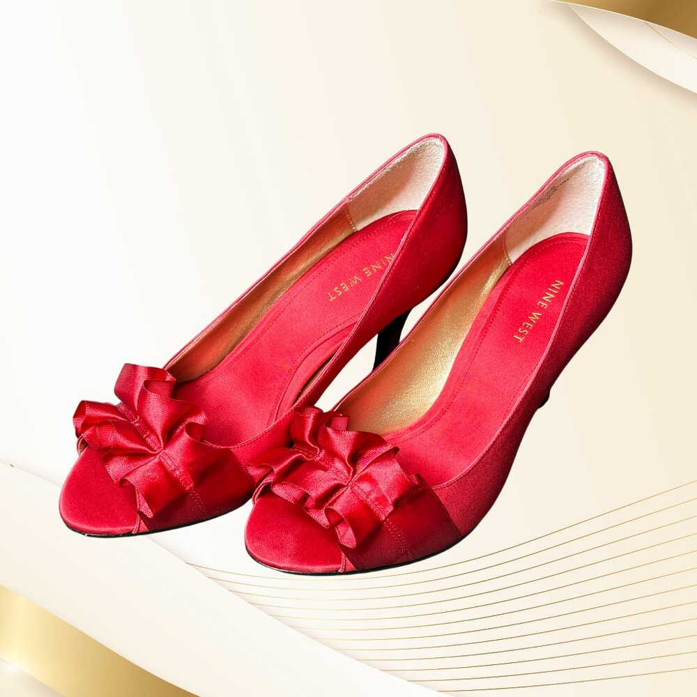Nine West Red R StarfishX3 Peep-toe Pumps, Sz 7.5